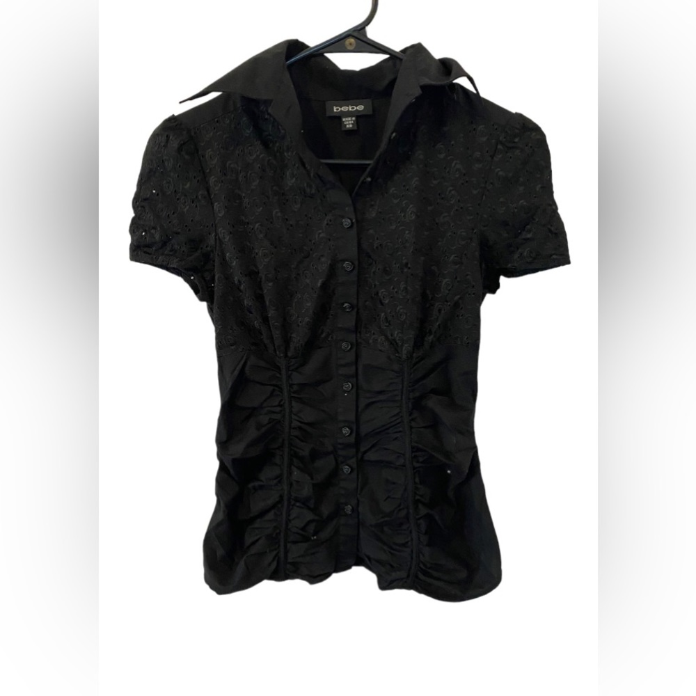 BEBE CORSET BUTTON UP IN BLACK 🖤